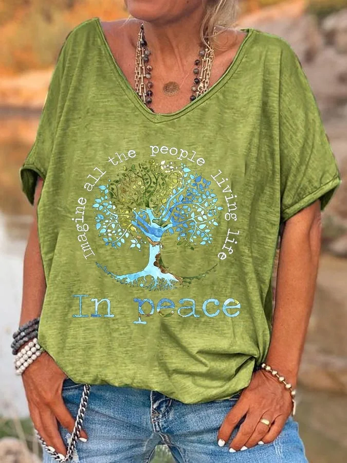 Women's Loose Printed Short Sleeve T-Shirt
