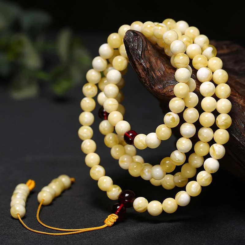 108 Beads Amber Healing Necklace Bracelet Mala