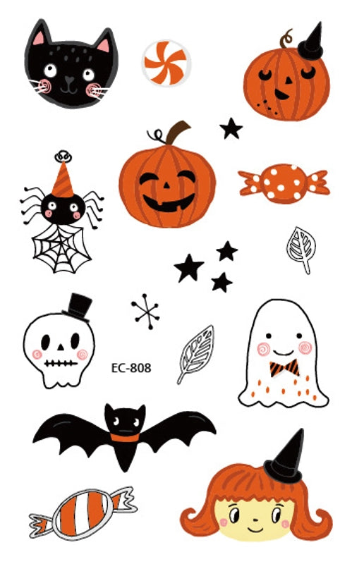 Halloween Pumpkin Masquerade Party Tattoo Stickers