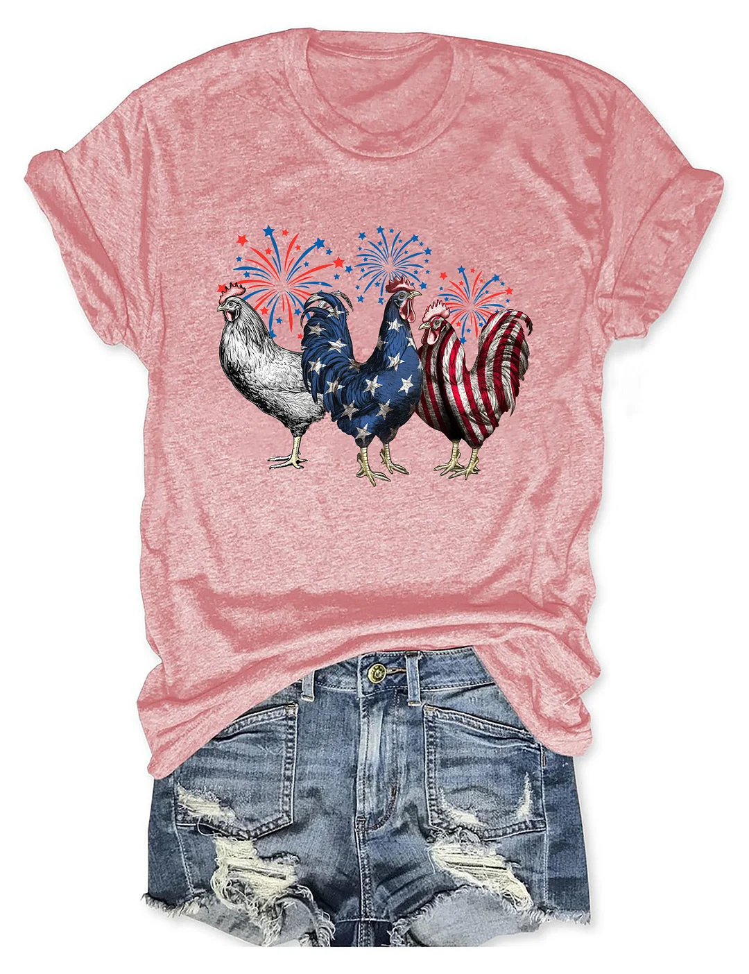 Patriotic USA Chicken 4th Of July T-shirt