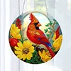 Diamond Painting Stained Glass Cardinal Pendant