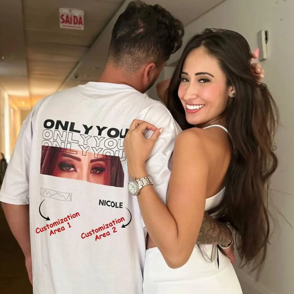 Loveyoufancy Personalized The Look Of Love Shirt, Love Eyes Tee, Eyes Trend T-shirt, Only You Couple Gift, Gift For Her, Gift For Him