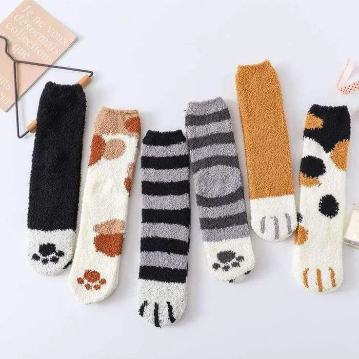 VigorDaily Winter Cat Claws Cute Thick Warm Sleep Floor Socks