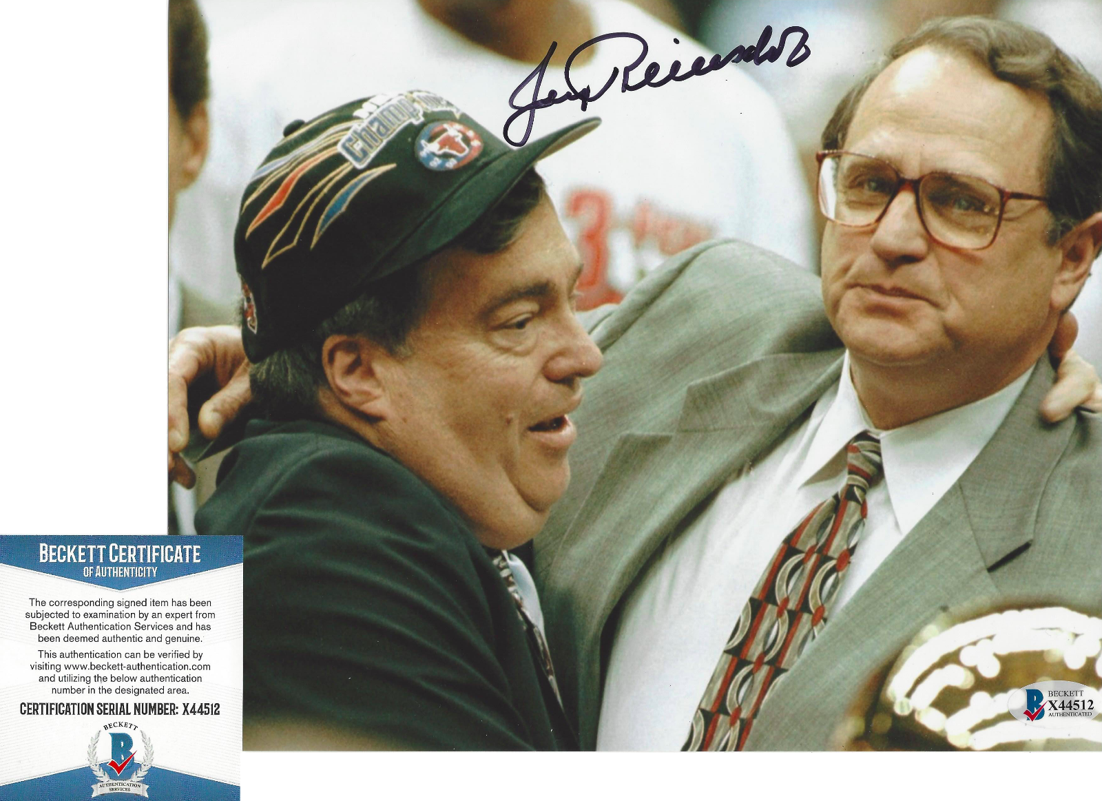 JERRY REINSDORF CHICAGO BULLS SIGNED HOF 8x10 Photo Poster painting JERRY KRAUSE BECKETT BAS COA