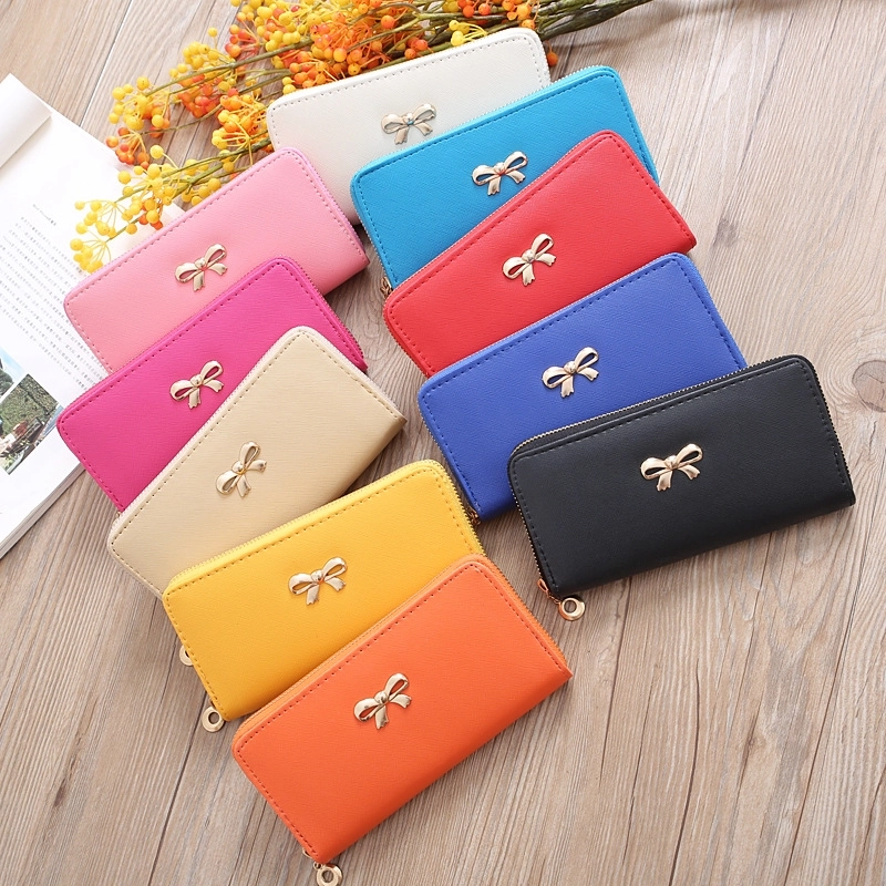 Korean Bowknot Solid Color Wallet