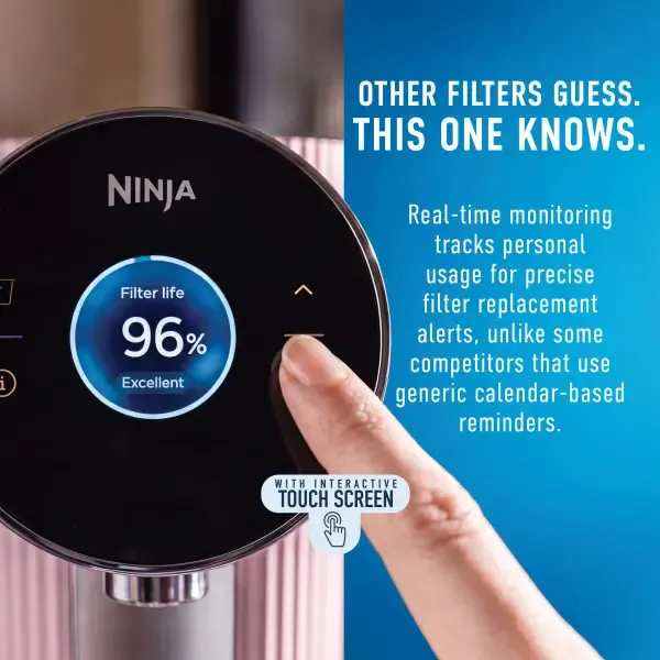 Ninja HydraSense touchscreen showing filter status