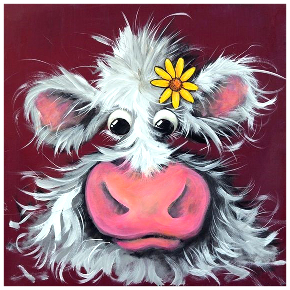 

Calf with Flower - Round Drill Diamond Painting - 30*30CM, 501 Original