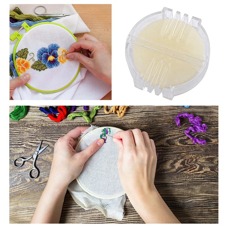 Water-soluble Embroidery Thread Beeswax Block with Box DIY Cross Stitch Wax