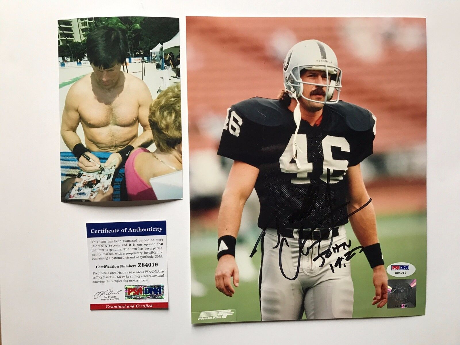 Todd Christensen signed Oakland Raiders 8x10 Photo Poster painting PSA/DNA cert coa PROOF!!