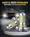 AUXITO 5202 LED Fog Light Bulbs or DRL, True 1:1 Mini Size, 6500K Cool White 5202 Replacement for Cars, Trucks, SUVs, Non-polarity, Pack of 2