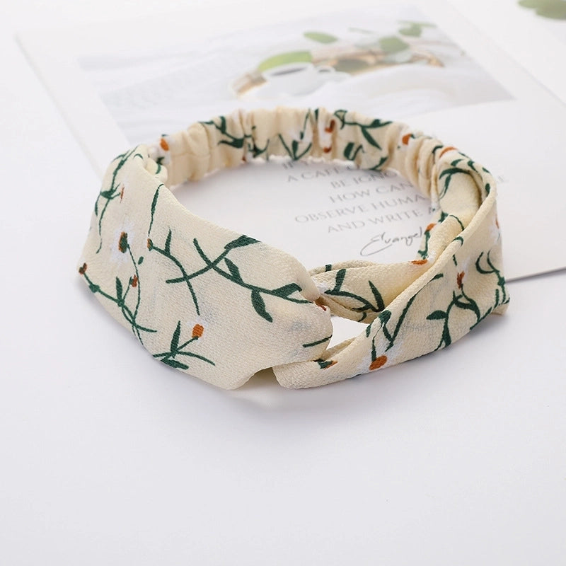 Women’s Lady Polka Dots Flower Cloth Hair Band