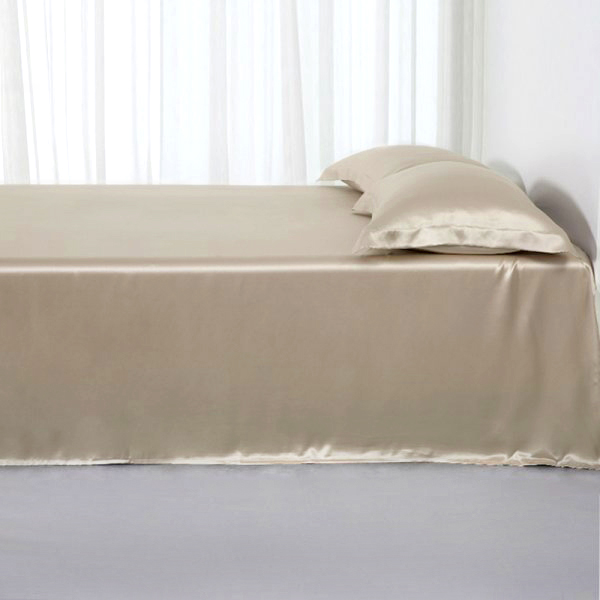 25 Momme Drap plat en soie Taupe