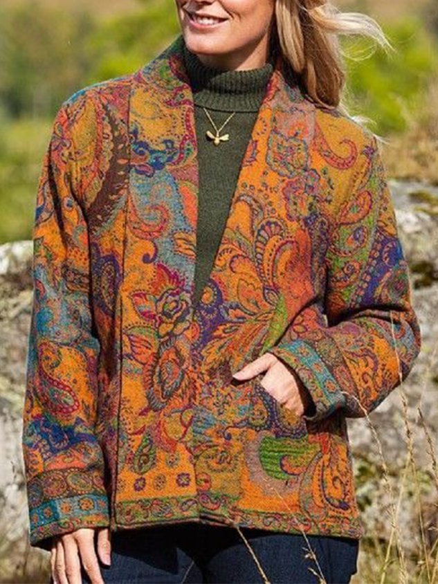 Casual Tribal Loosen Long Sleeve Cardigan