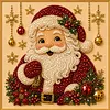 Framed Happy Santa Claus - Pearls Painting Kit DIY Diamond Painting Pearl Dot Crafts 20x20CM