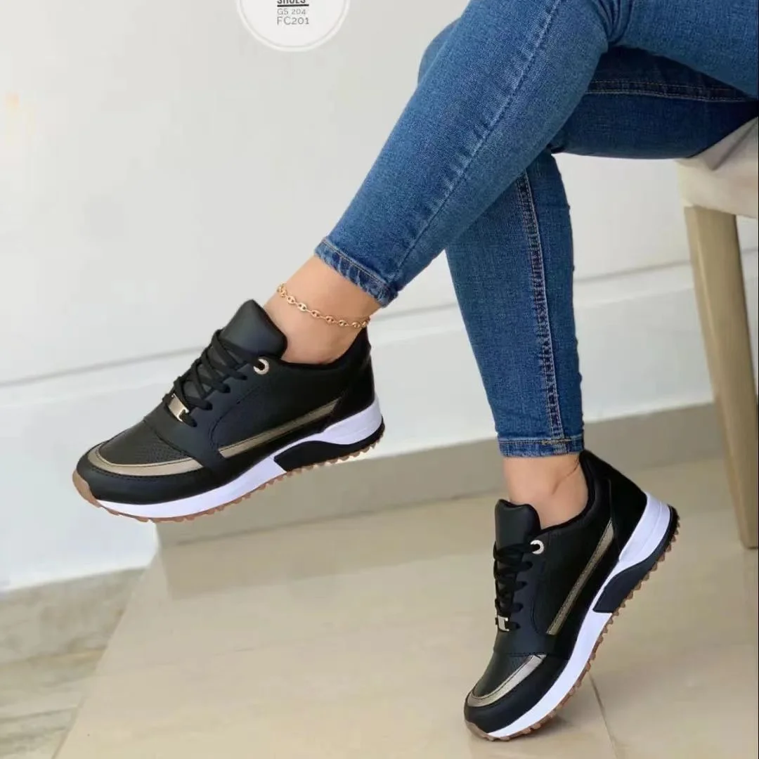 Breakj Breakj Coloring In Autumn 2025 Thick Soles Light And Casual Single Shoes Cross-Lace Casual Sneakers Single Shoes