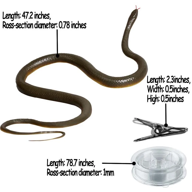 SAKER® Snake Prank with String and Clip