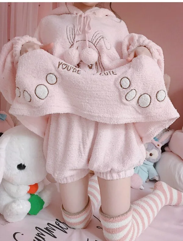 Pink/White Princess Sweet Cute Plush Cotton Bloomer Shorts BE444