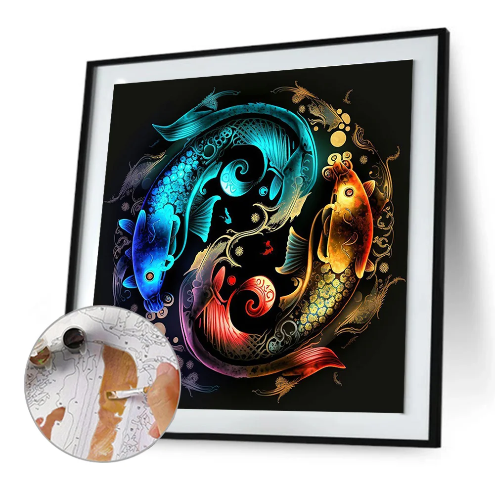 DIY Paint By Number 40*40cm - Yin And Yang Painting
