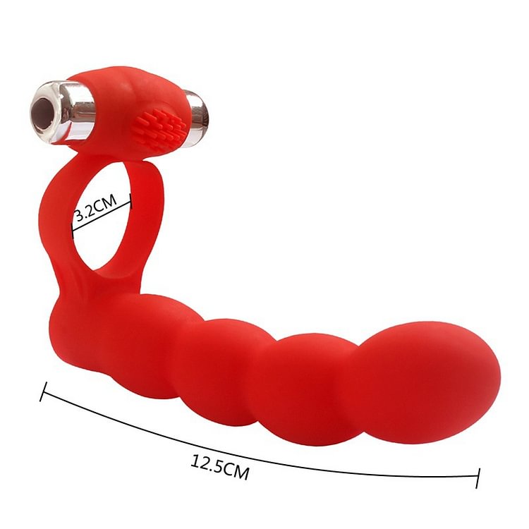 7 Frequency Vibrating Cock Ring With Dildo Anal Beads Sex Toys For Couple 
