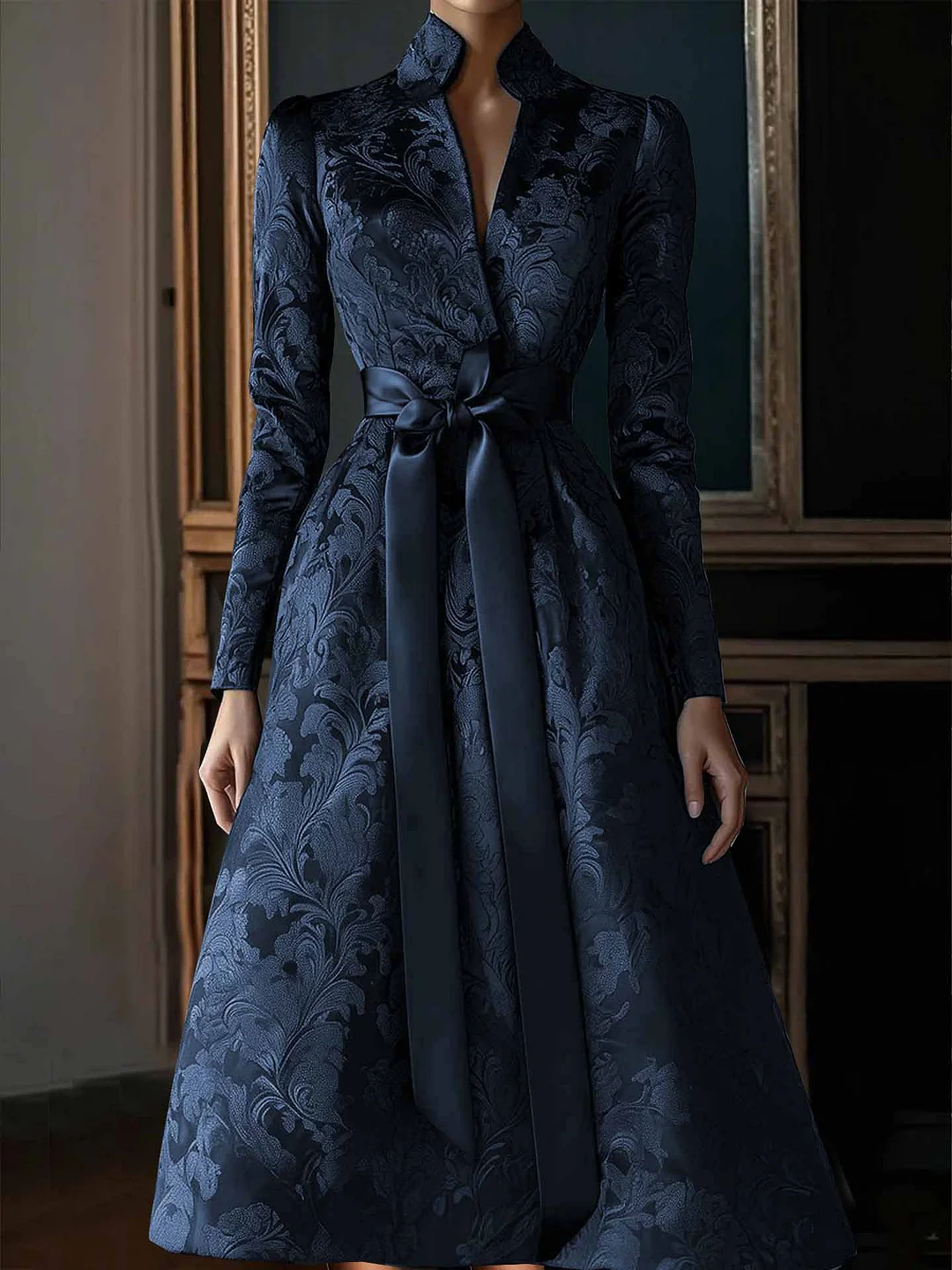 Athvotar Athvotar Elegant Spring And Autumn Long-Sleeved Vertevery Party Dress Explosion