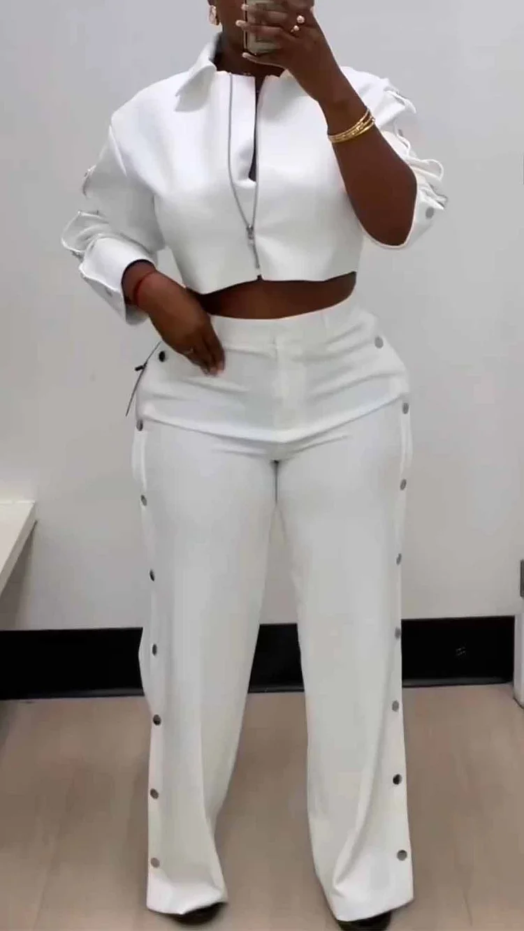 European and American women's large size white suit