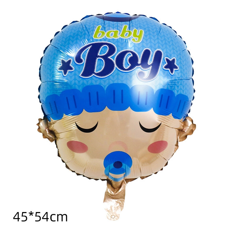5 Pieces Cartoon Baby Baby Baptism Aluminum Film Balloon Baby Shower Baby Bottle Foot Stroller Balloon