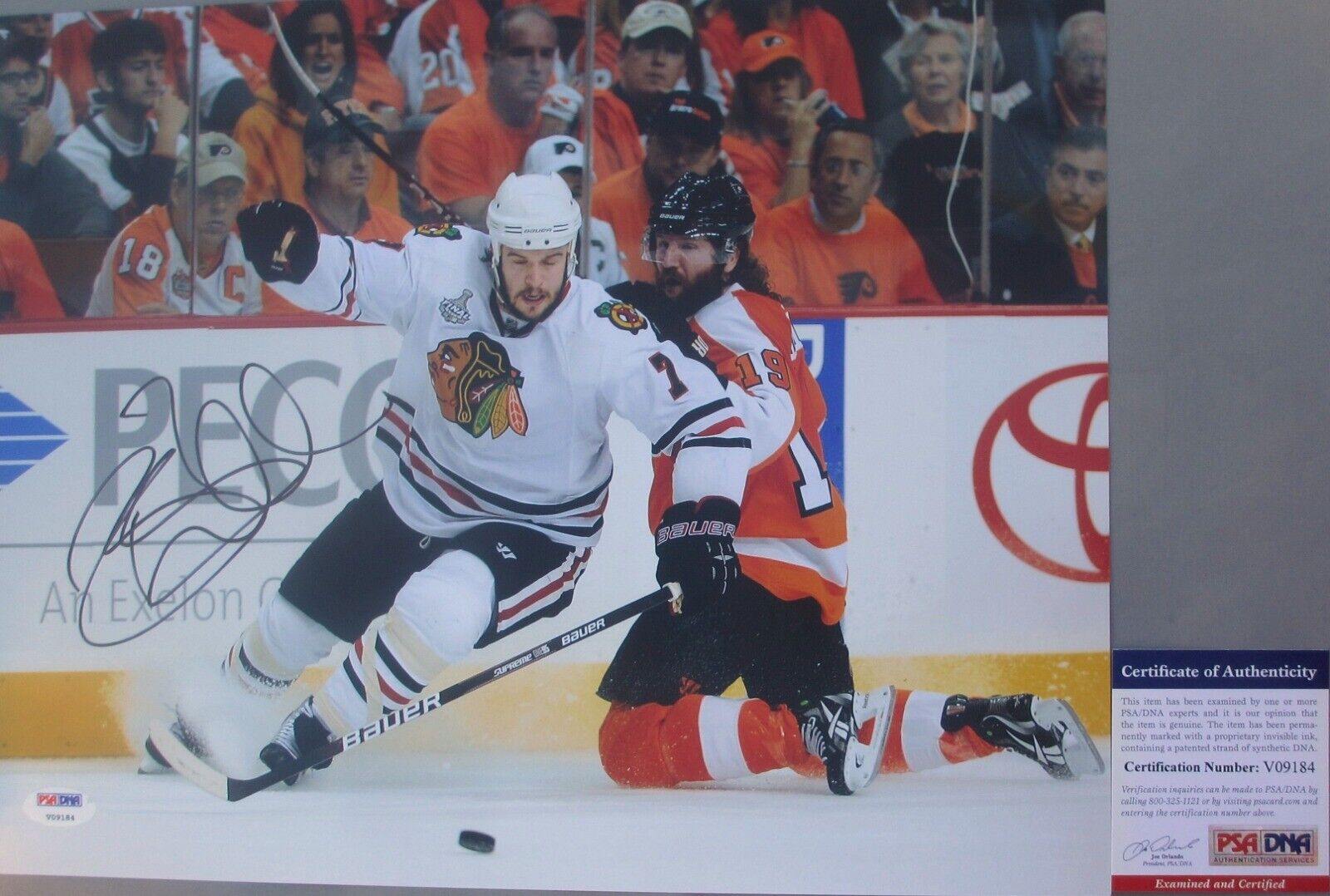 STANLEY CUP CHAMP!! Brent Seabrook Signed CHICAGO BLACKHAWKS 11x14 Photo Poster painting PSA