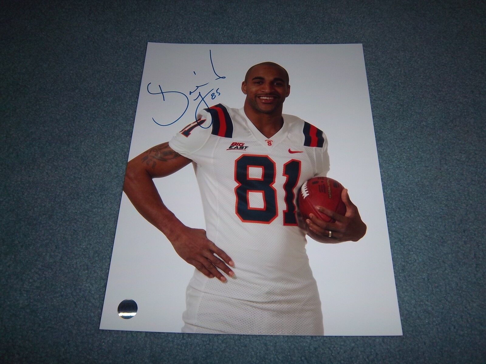 Giants David Tyree Signed Autographed 11x14 Photo Poster painting Super Bowl Champs C Syracuse