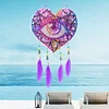 (US Only)Feather Wind Chime Theme 2D/Flat DIY Hanging Diamond Art Eye Pendant Decor