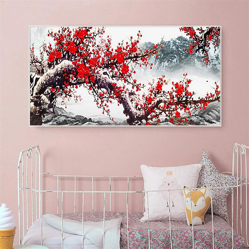 Diamond Painting - Full Round Drill - Plum Blossom(100*50cm)