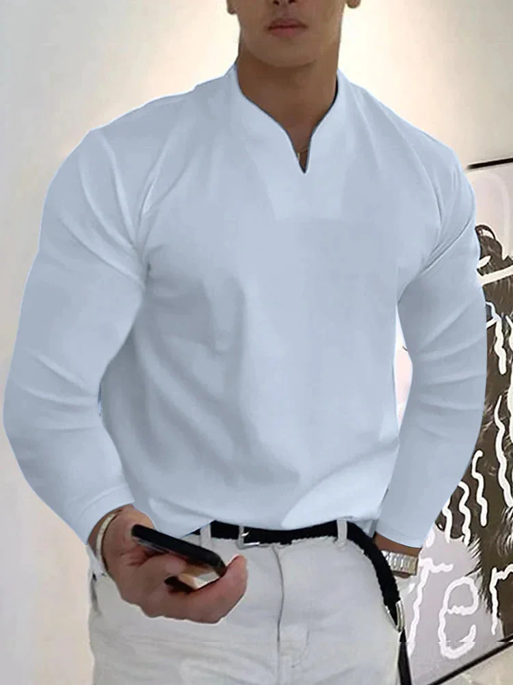 Loose V Neck Long Sleeves Shirt QueenFunky
