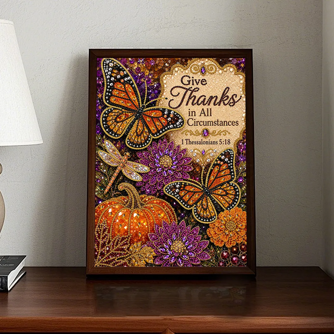Butterfly Pumpkin Thanks Diamond Painting Kits for Adults Beginners 30x40cm