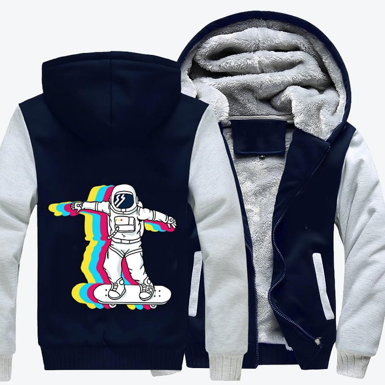 Astronaut Who Likes to Skateboard, Pop Art Fleece Jacket