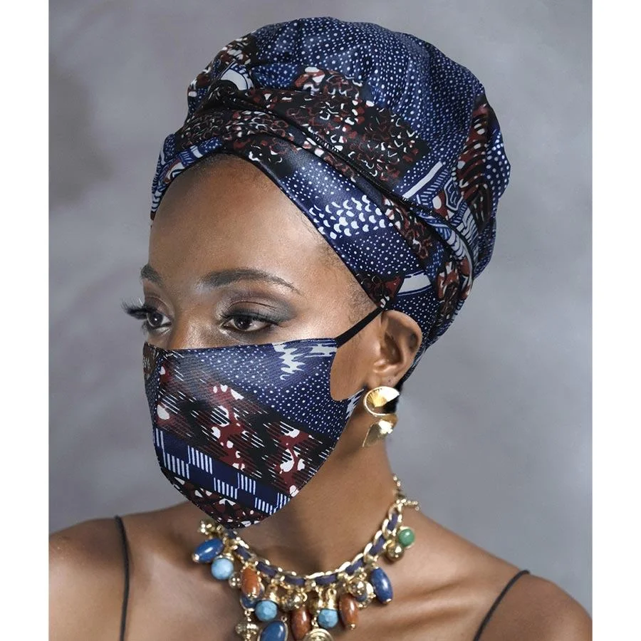 African Print Head Wrap With Satin-Lined - AW1854