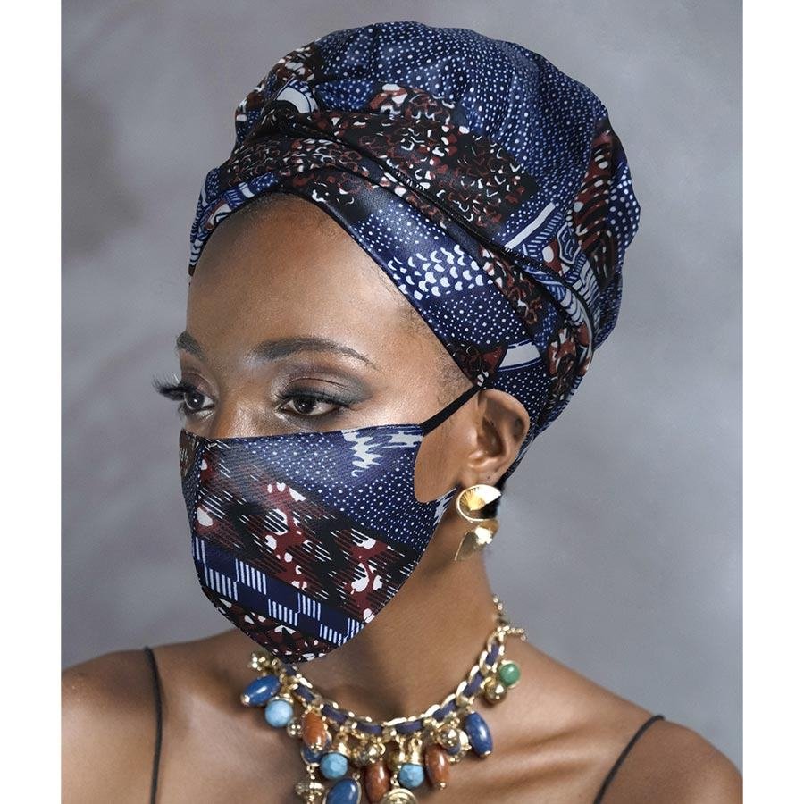 African Print Head Wrap With Satin-Lined - AW1854