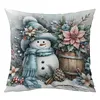 Snowman 11CT 3 Strands DIY Stamped Pillow Covers Cross Stitch Kits for Adults Home Decor 45x45cm tapestrymarket