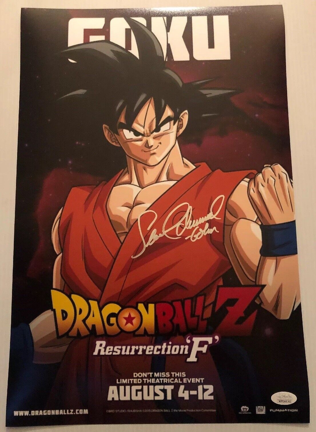 Sean Schemmel Signed Autographed 12x18 Photo Poster painting Dragon Ball Z Resurrection F JSA