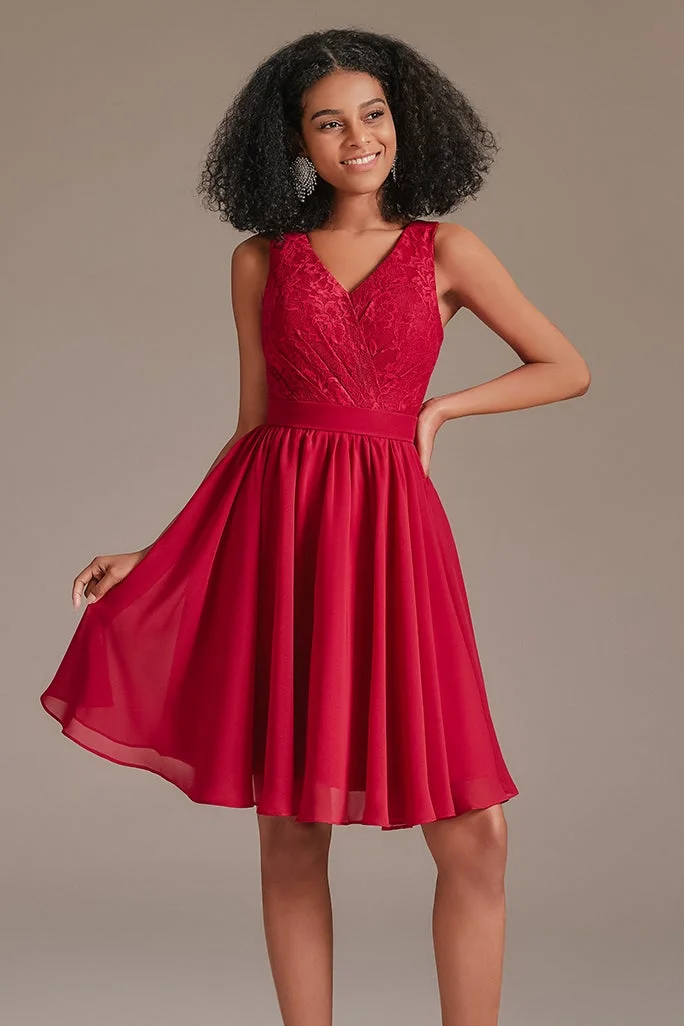 Lace Red Junior Bridesmaid Dress | Ballbellas Ballbellas