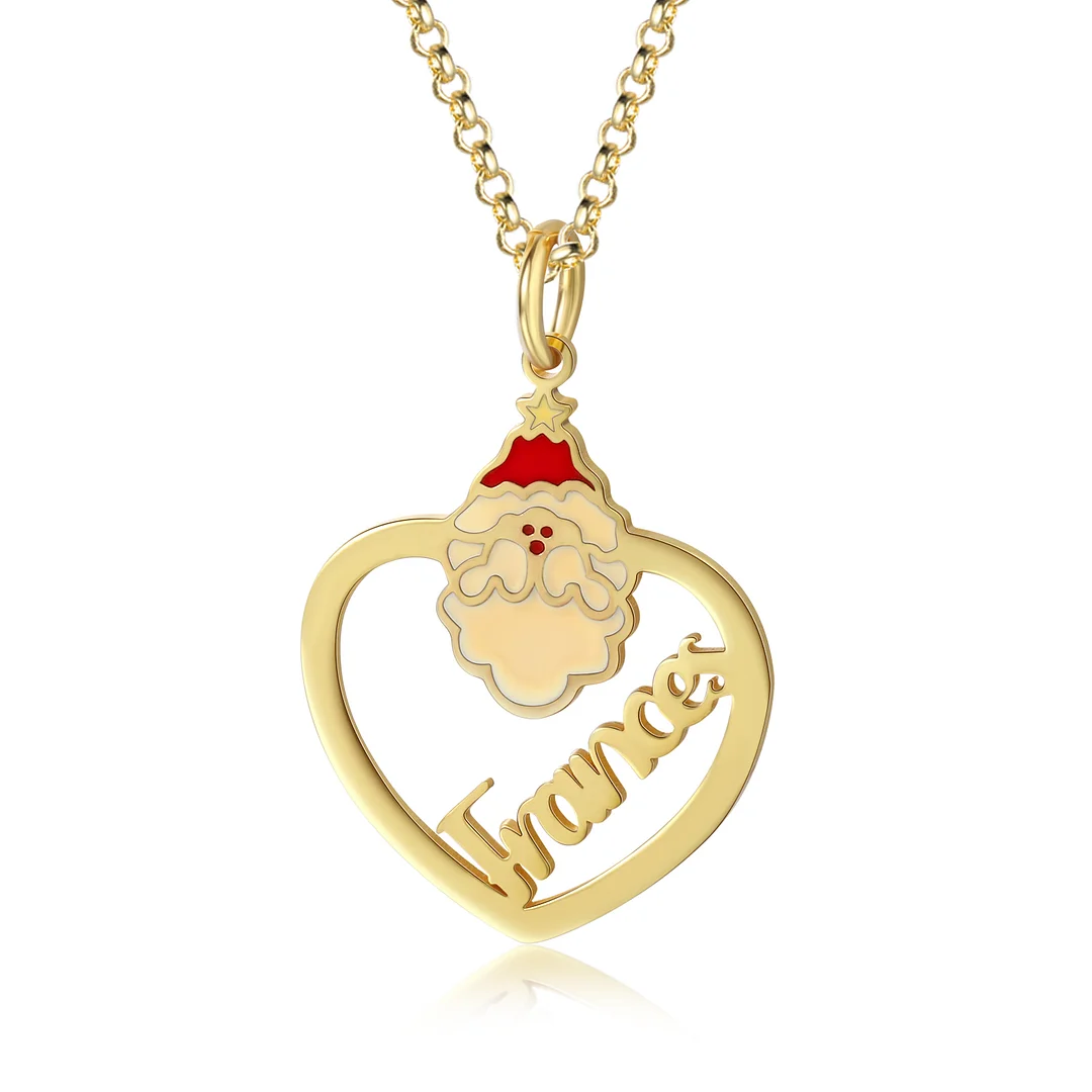 Santa Claus Name Necklace Personalized Christmas Necklace for Her
