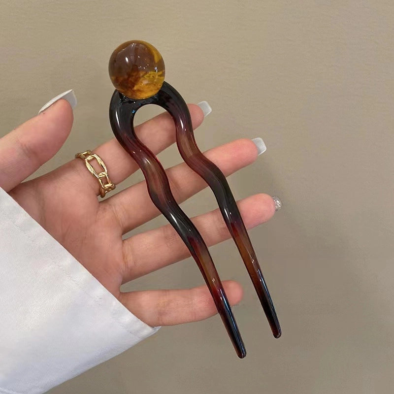 U-shaped Hairpin Women’s High-end Antique Style New Chinese Style Hair Hair Hairpin Headwear Simple Modern Daily Fixed Hairpin