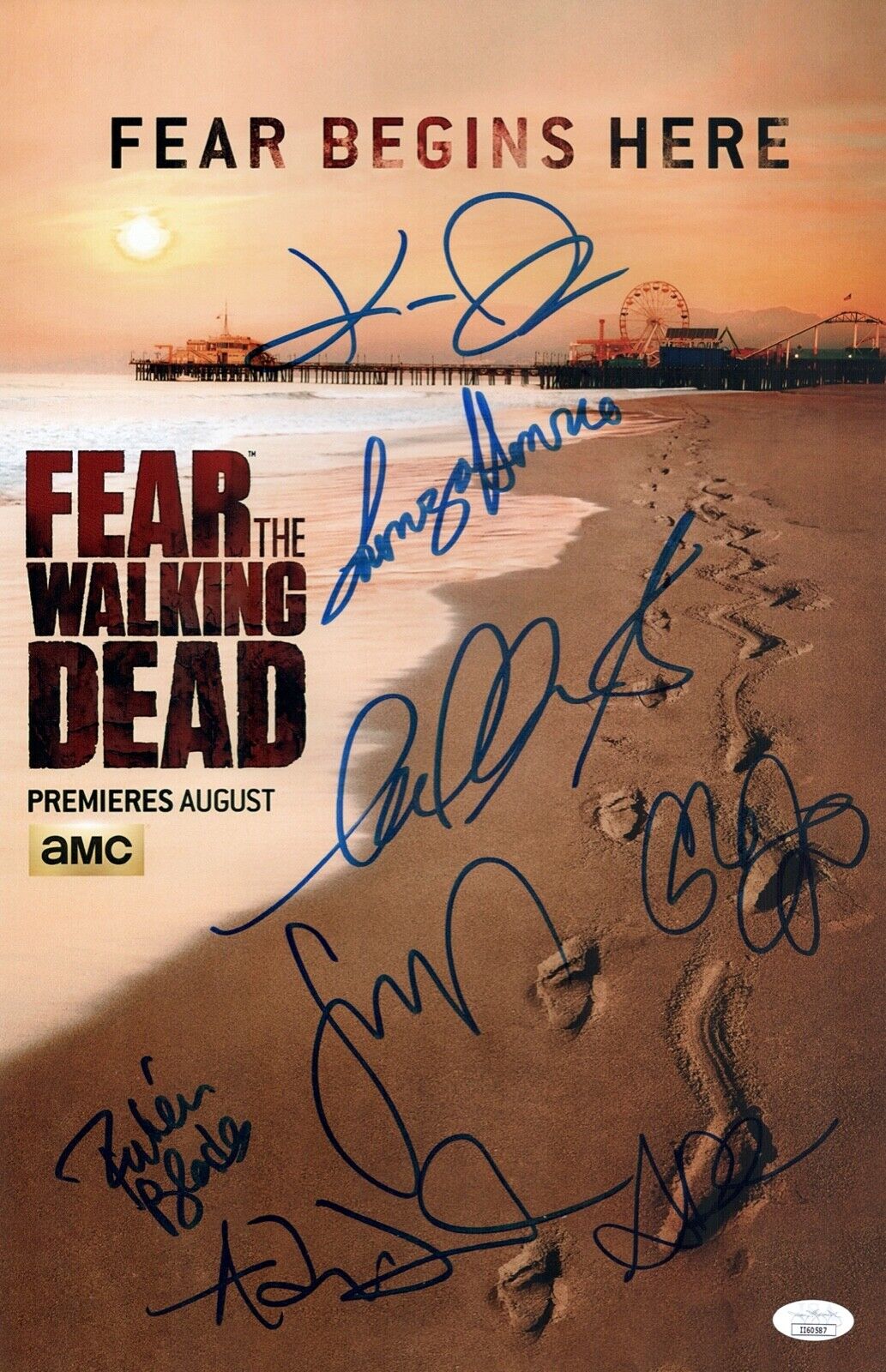 Cliff Curtis FEAR THE WALKING DEAD CAST X8 Signed 11X17 Photo Poster painting Autograph JSA COA