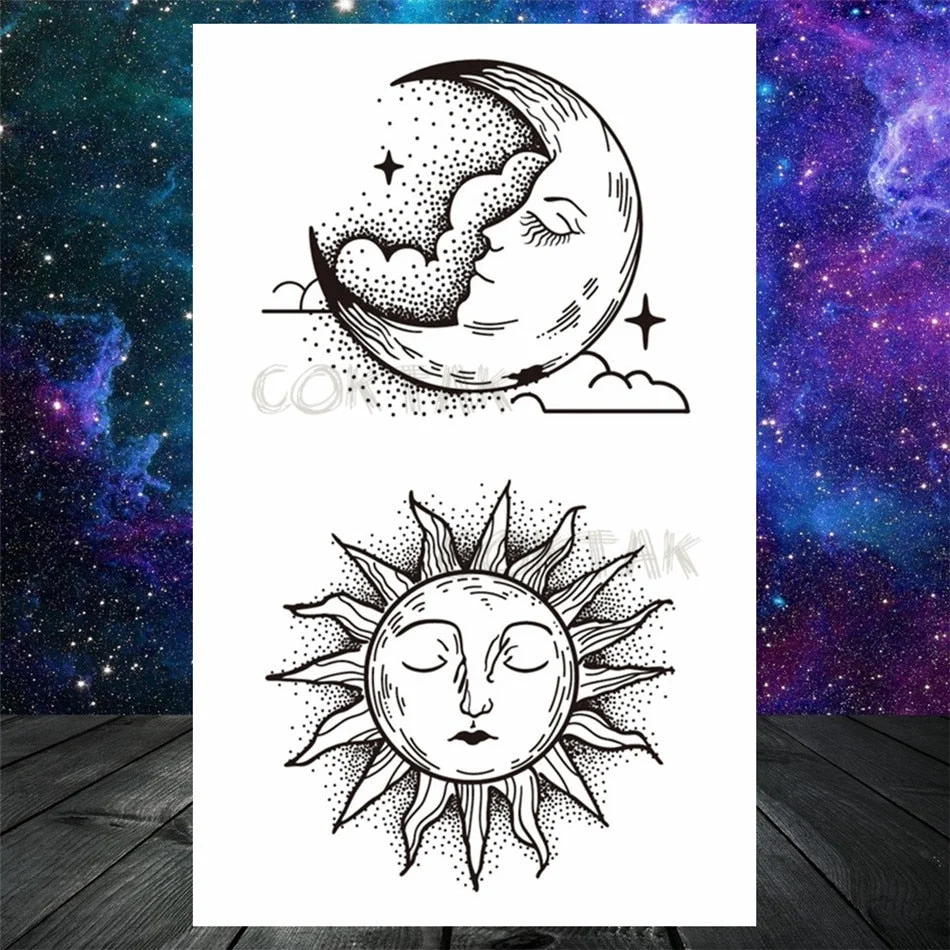 Lovely Small Planets Temporary Tattoos Realistic Sheets Body Art Arm Tattoos Paper For Adult Kids Fake Waterpoof Tattoo Sticker