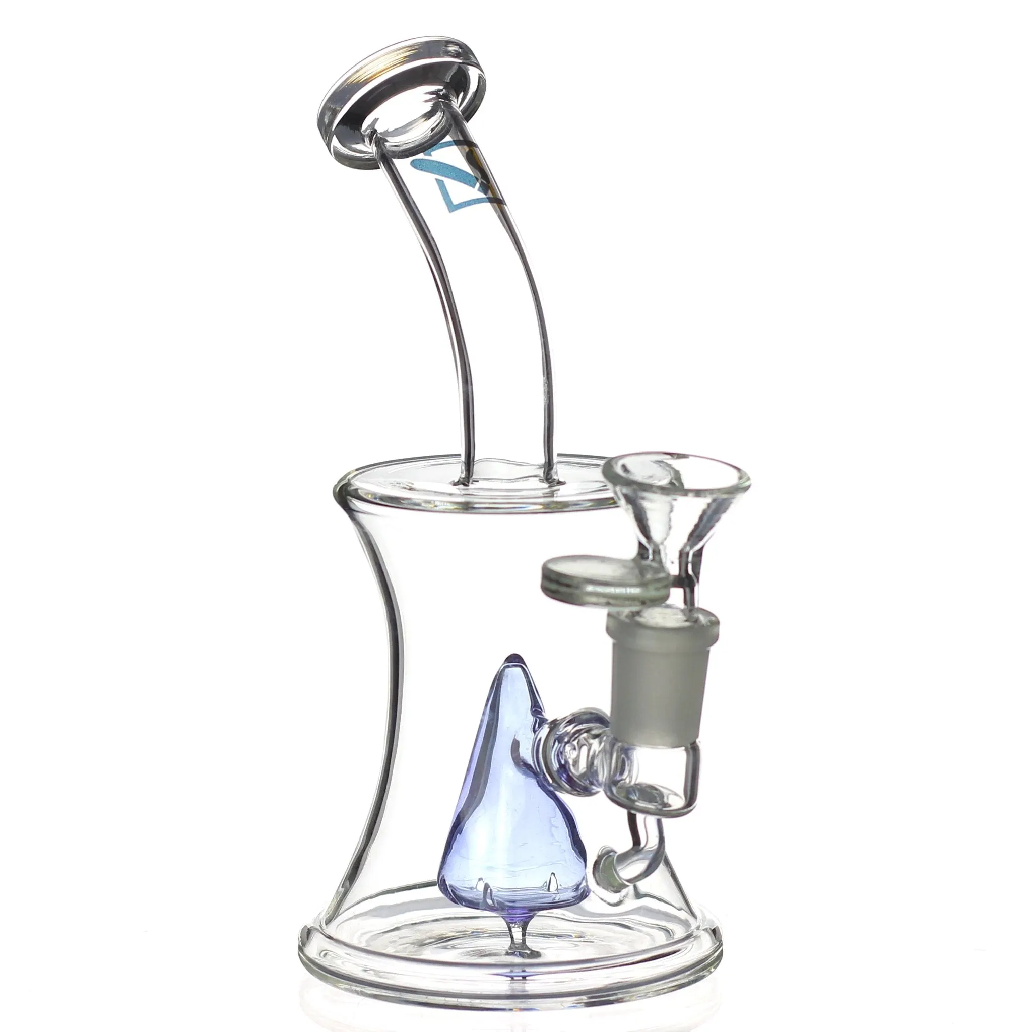 7" Purple Pyramid Mini Rig With 14mm Joint & Multi-Slit Pyramid Perc