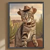 Diamond Painting-DIY Full Round Drill Cowboy Cat