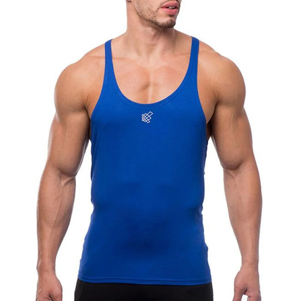 Gym Men Muscle Sleeveless Shirt Solid Tank Top Bodybuilding Sport Fitness Workout Vest