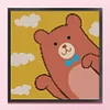 Cute Coffee Bear-14CT Stamped Cross Stitch Kit(25x25cm)
