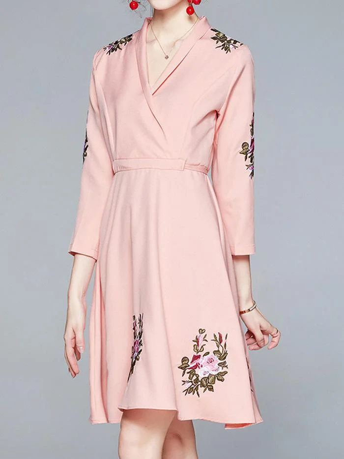 Heavy Industry Embroidered Turtleneck Dress