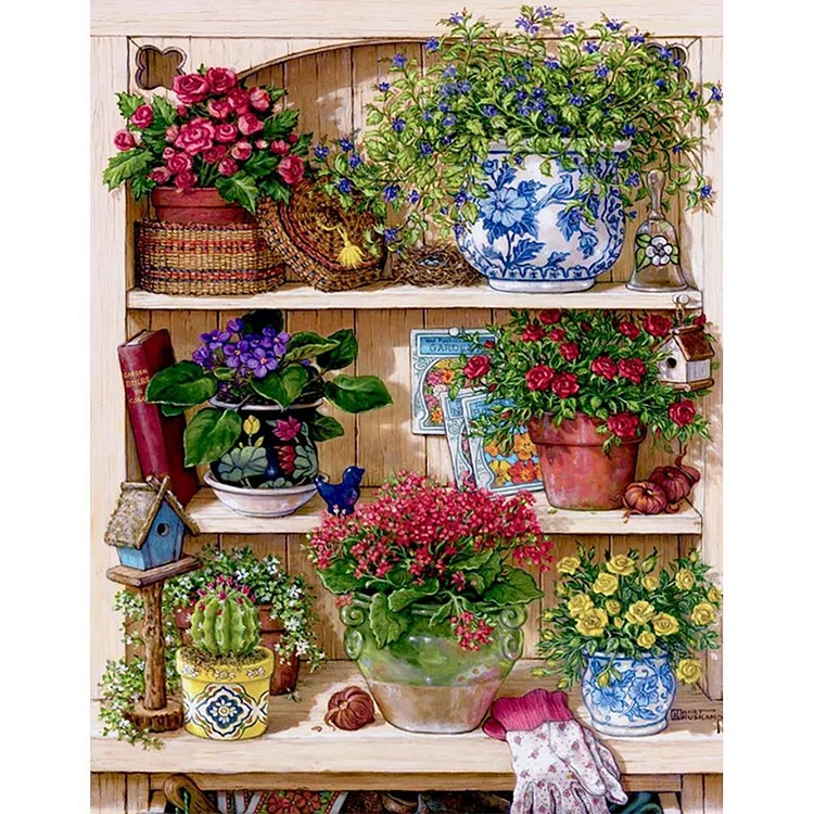 Flower Rack - Painting By Numbers - 40x50cm