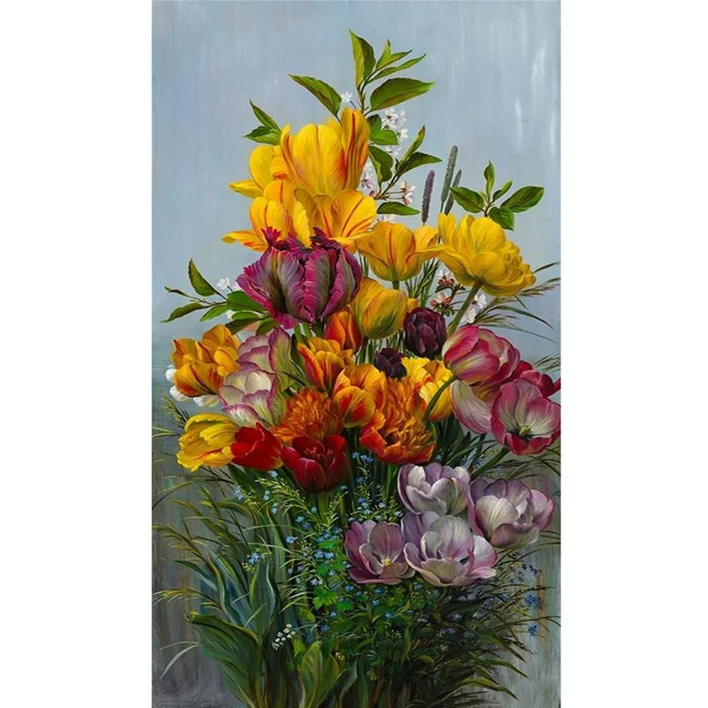 Big Size Round Diamond Painting - Flower (85*45cm)