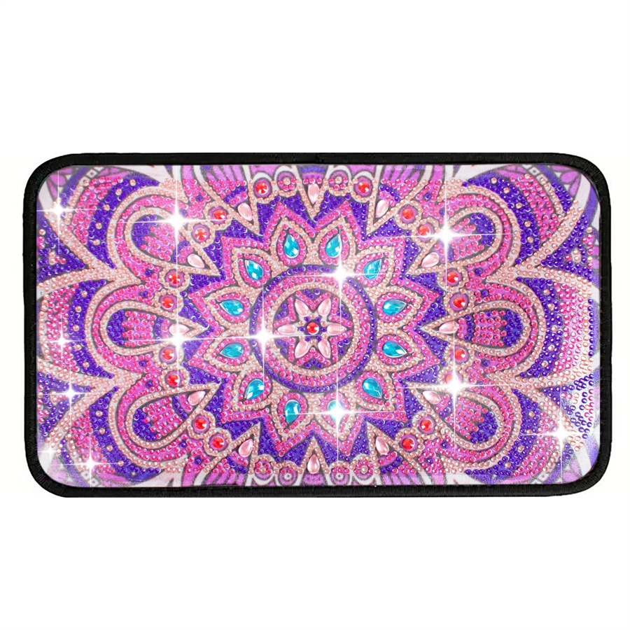 Cross mirror SHEIN shaped artificial diamond painted car mat DIY crystal super diamond painted car interior decoration mat